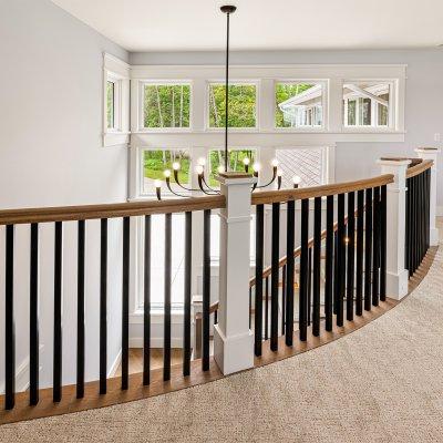 Railing over open stairwell